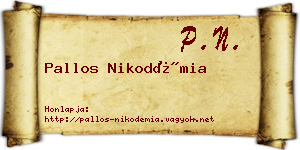 Pallos Nikodémia névjegykártya